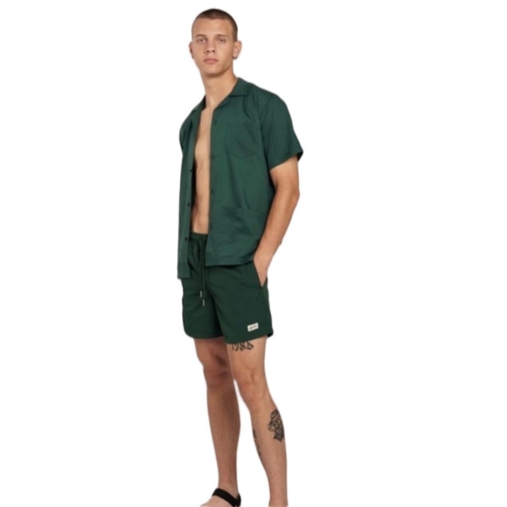 Bather Men’s Solid Swim Trunks Pine Green Size XXL
